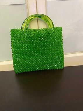 Green Beaded Handbag women’s Evening purse